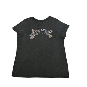 Torrid Charcoal 'New York' Floral Graphic Tee